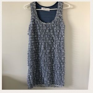 ⭐️NWOT Zara Blue White Ruffle Dress